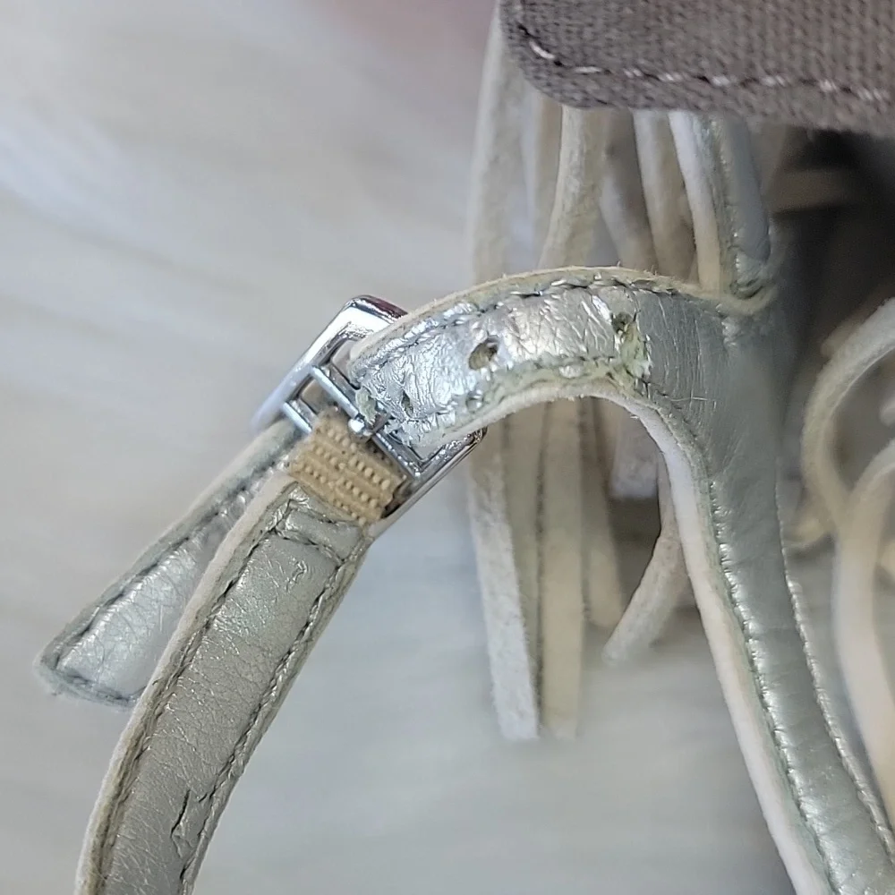 SAM EDELMAN Gere Western Fringe Pom‎ Pom Boho Hippie Gladiator Thong Sandals 8.5 - Picture 14 of 14